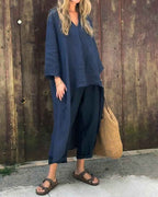 Longline Tunic and Trouser Set with Loose Flowing Fit