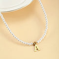 Beaded Initial Letter Necklace from A to Z