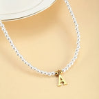 Beaded Initial Letter Necklace from A to Z