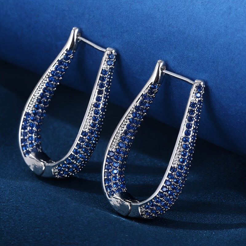 Cubic Synthetic Zirconia Hoop Earrings in Six Styles