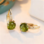 Vintage Bohemian Green Cubic Zirconia Claw-Set Earrings