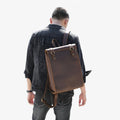 Men's Luxury Full-Grain Leather Laptop Backpack