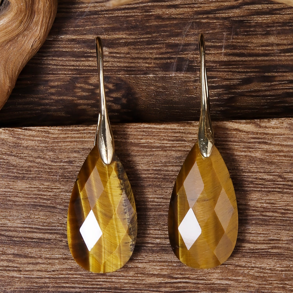 Bohemian Tiger's Eye Drop Earrings