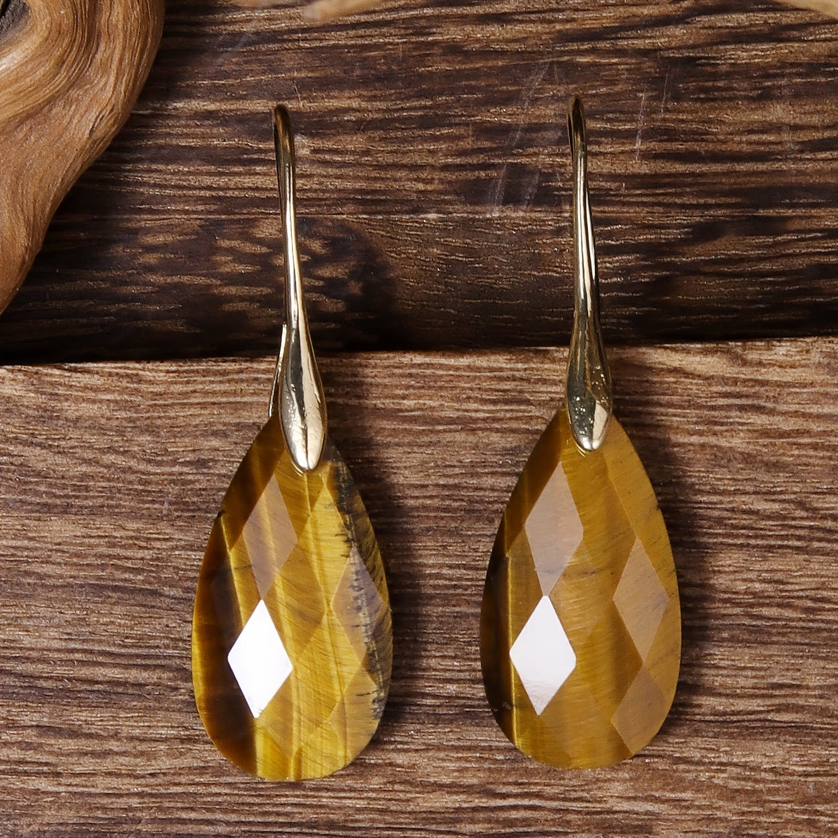 Bohemian Tiger's Eye Drop Earrings