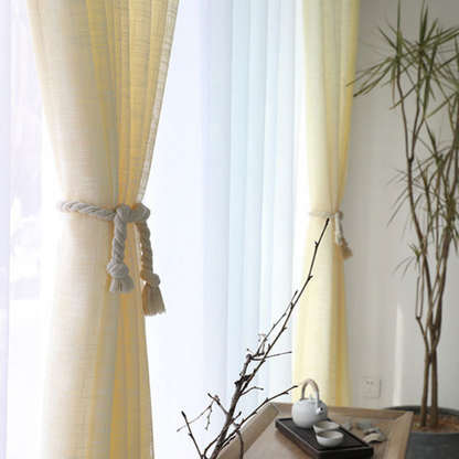 Cotton Linen Light Filtering Curtains – Modern Minimalist, Semi-Sheer, 6 Colours