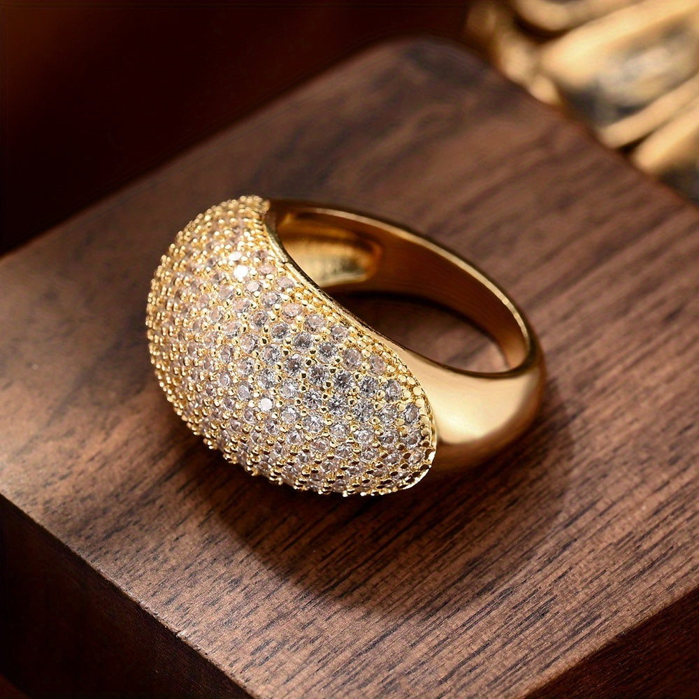 Cubic Zirconia Dome Ring