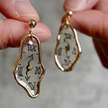 Vintage-Style Gold-Tone Clock Earrings