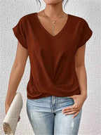 Top met sweetheart-hals, korte mouwen en lichte stretch