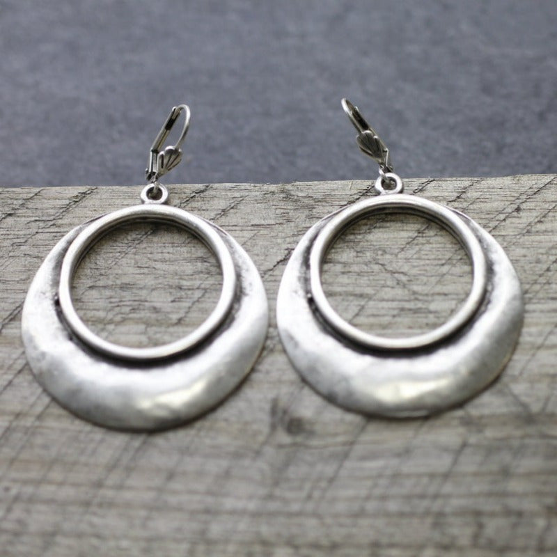 Bohemian Large Open Circle Tribal Hoop Earrings
