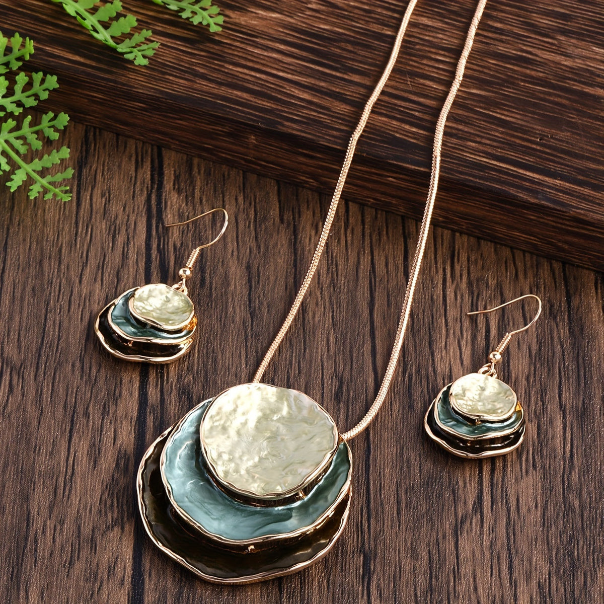 Bohemian drielaagse emaille sieradenset