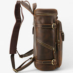 Luxury Full-Grain Leather Laptop Backpack with Padded Back