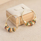 Gold-Tone Rainbow Zirconia Earrings