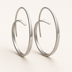 Spiral Wave Hoop Earrings in Two Tones