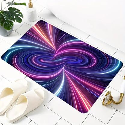 3D Vortex Pattern Non-Slip Floor Mat – Polyester, Machine Washable, Multi-Size