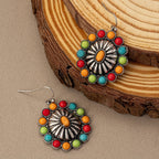 Vintage Sunburst Multi-Stone Statement Earrings