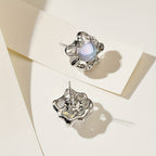 Silver-Tone Moonstone Earrings