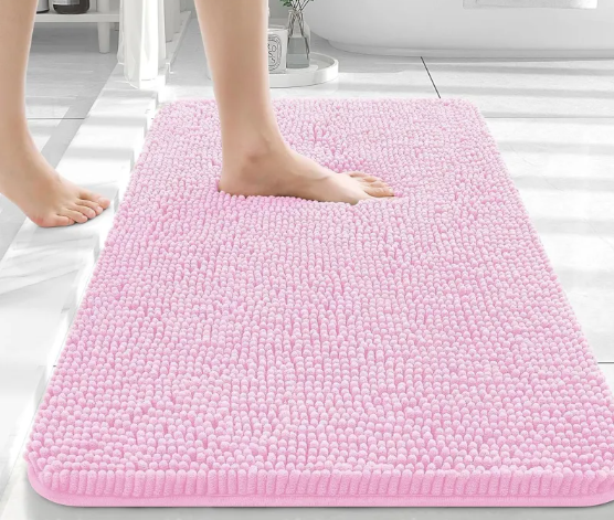 Long Chenille Non-Slip Floor Mat – Absorbent Polyester, Machine Washable