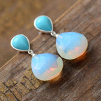 Bohemian Opal-Look Waterdrop Dangle Earrings