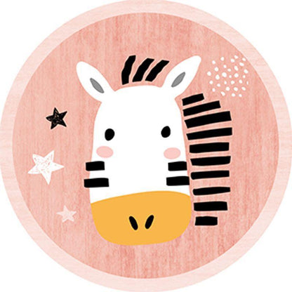 Cartoon Print Round Plush Area Rug – Cashmere-Feel, Thick Pile, Children and Adults