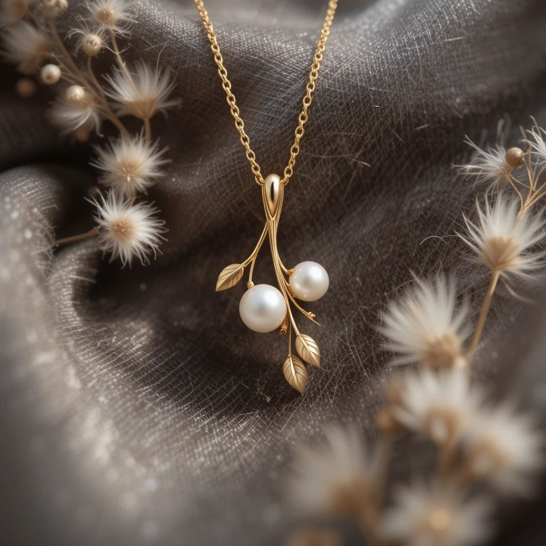 Sierlijke ketting met pareltak