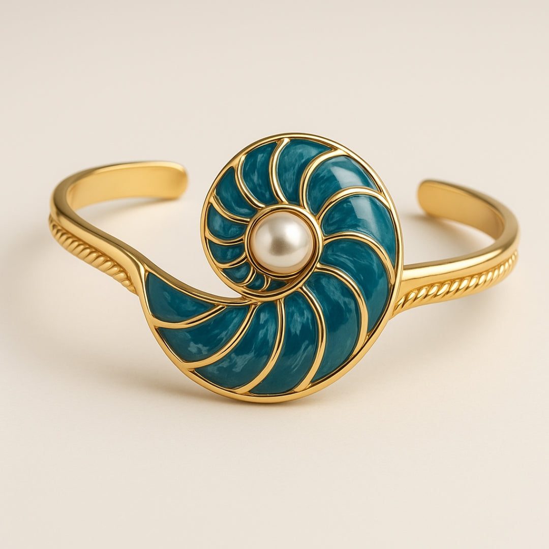 Pearl and Blue Shell Bracelet