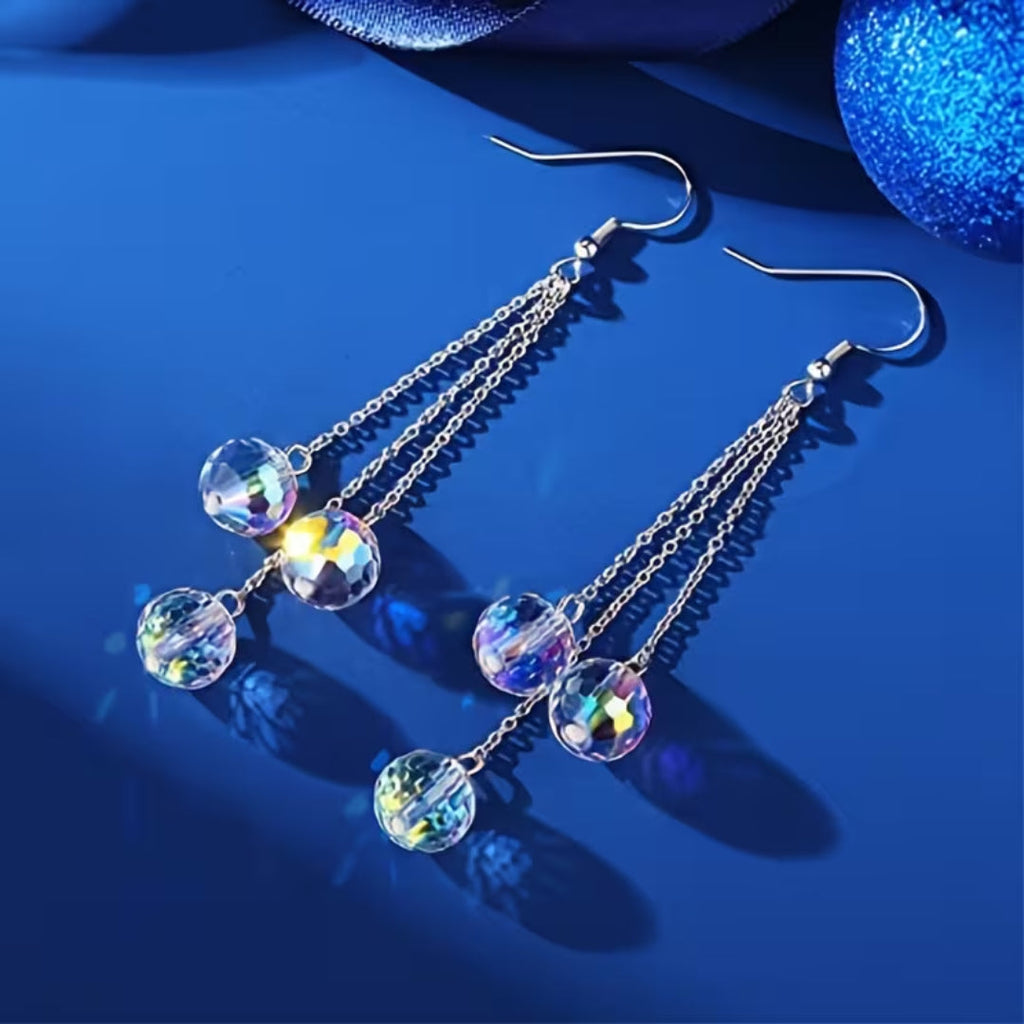 Crystal Long Chain Drop Earrings