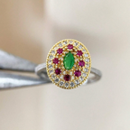 Antique-Style Bohemian Gemstone-Look Ring