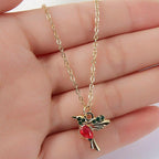 Kolibrieketting met email en zirkonia