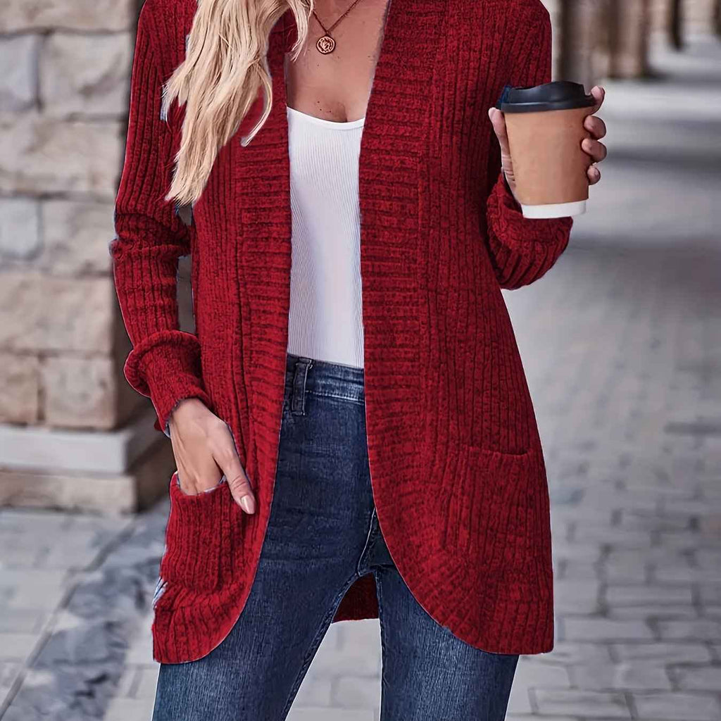 Softly Draped Knit Cardigan for Layering Over Dresses