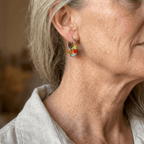 Millefiori Glass Half-Hoop Earrings
