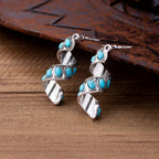 Bohemian Spiral Turquoise Inlay Pendant Earrings