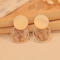 Bohemian Multicolour Geometric Resin Disc Drop Earrings