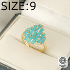Bohemian Painted Irregular Rock-Edge Mint Green Ring