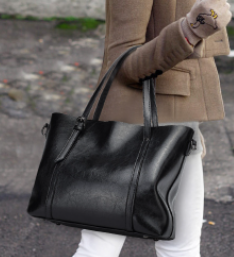 Minimalistische PU Shopper met Ritssluiting