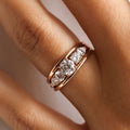 Vintage-Style Rose Gold-Tone Band with Crystal Scroll