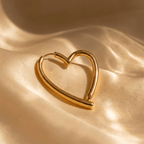 Polished Gold-Plated Heart Hoop Earrings