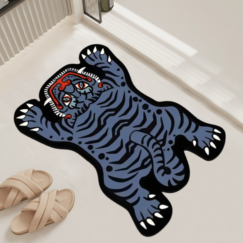 Tiger Print Diatomaceous Earth Floor Mat – Quick-Dry, Non-Slip, Eco-Friendly