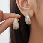 Vintage Water Drop Zirconia Stud Earrings