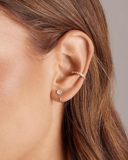 Spark-Tipped Hoop Earrings in Gold Tone
