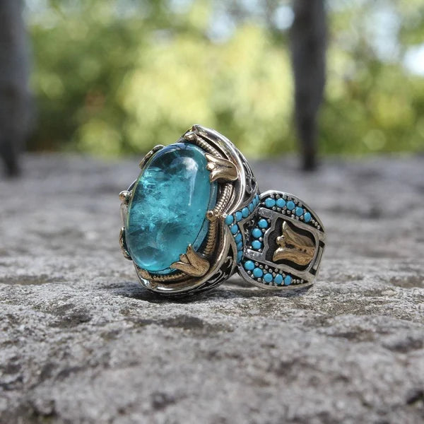 Carved Sapphire-Look Ring