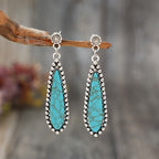 Vintage-Style Southwestern Turquoise Teardrop Earrings