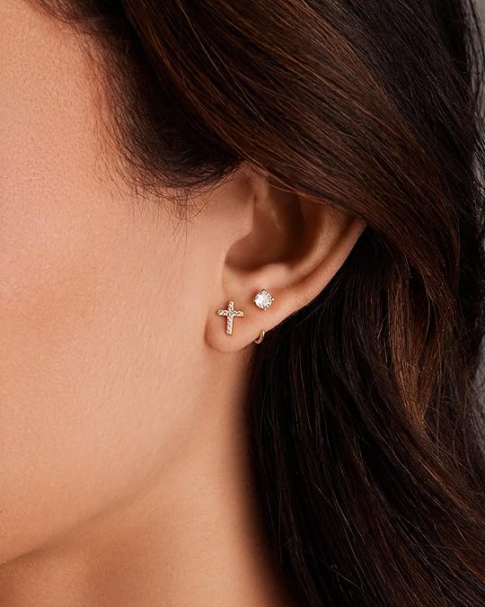 Spark-Tipped Hoop Earrings in Gold Tone