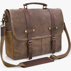 Men's Vintage Waterproof Canvas 15.6-Inch Laptop Messenger Bag