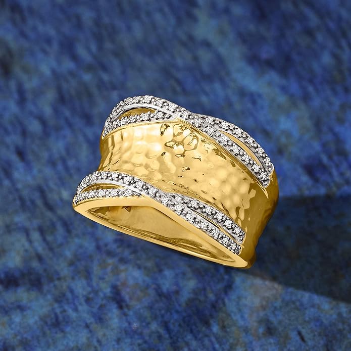 Diamond-Look Wave Ring