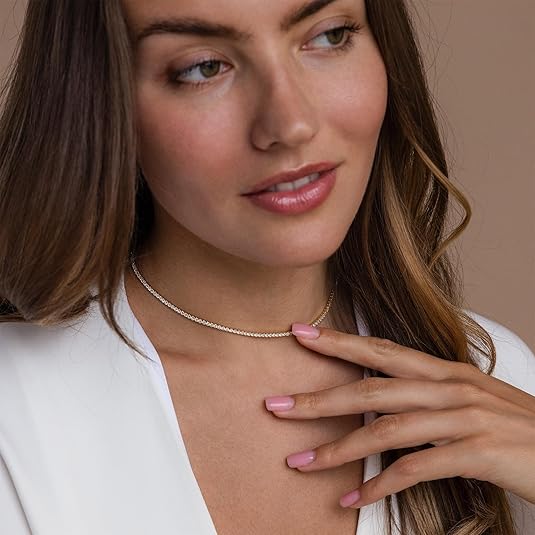 Tennis Necklace in Two Metal Tones
