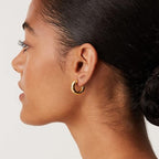 Stardust Hoop Earrings in Gold Tone