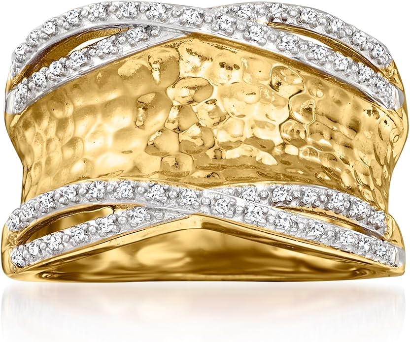 Diamond-Look Wave Ring