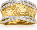 Diamond-Look Wave Ring