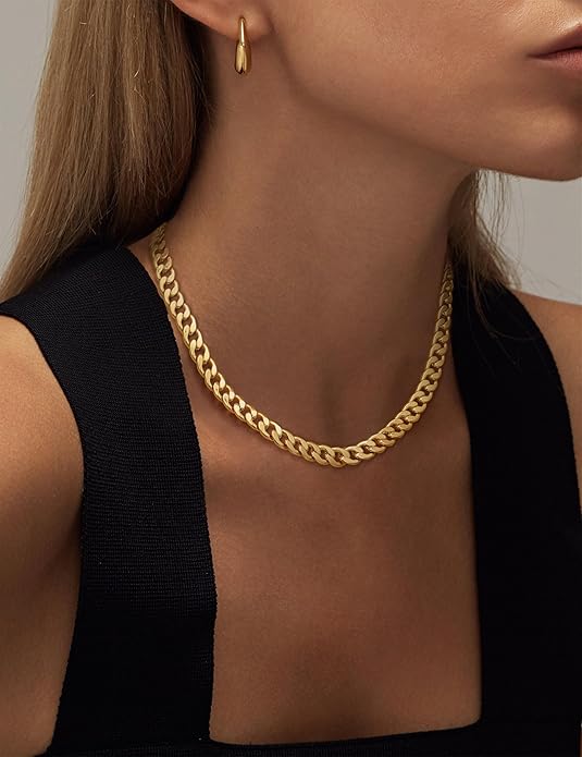 Chunky Cuban Link Necklace in Two Metal Tones