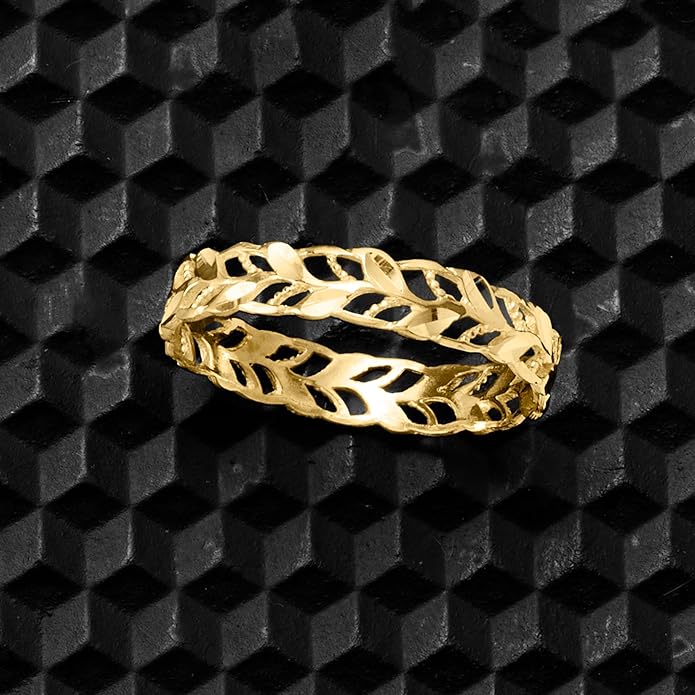 Gold-Tone Laurel Leaf Ring